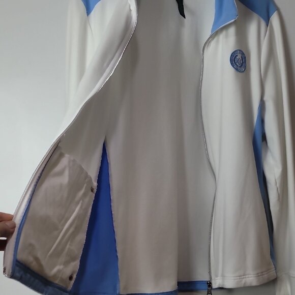 Lauren Active Womens White & Blue Track Jacket XL Cotton Polyester Blend - Picture 12 of 13